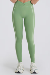 Women's Twist Contrast Line Butt-Lifting Yoga Leggings