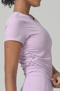 Women's Summer Side Pleated Fitted Sports T-shirt