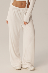 Women's Lace Trim Waistband Ballet Draped Casual Pants