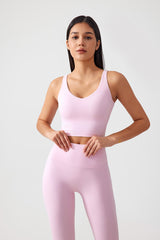 Women Fixed Bra Pads U-Back Nude Shape Fitness Yoga Exercise Vest