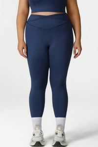 Women's Plus Cross Waist Yoga Pants - Nude Feel Peach Lift