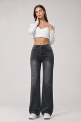 Women's Vintage Wash Stretch Straight Leg Jeans