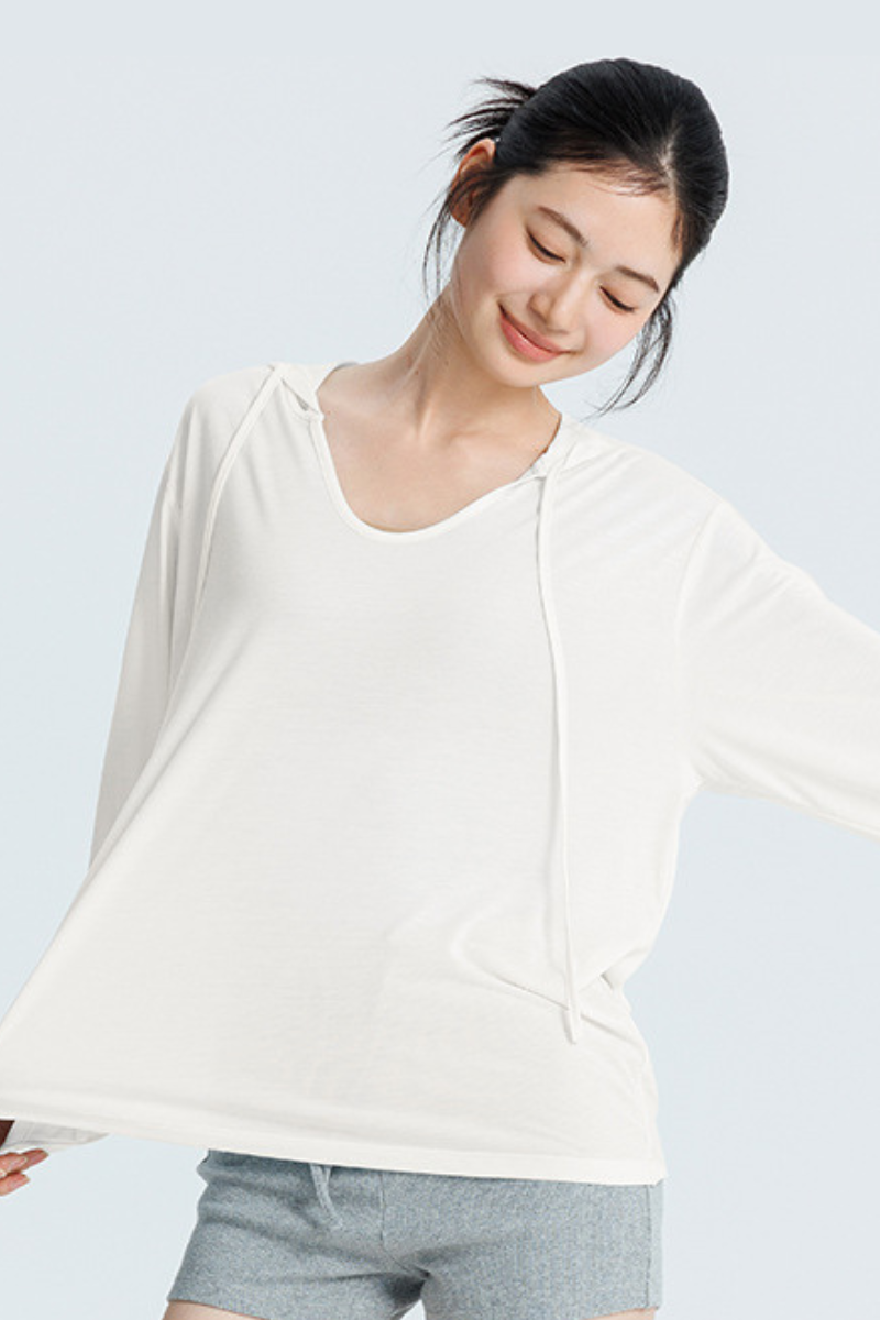 Women's Summer Lightweight Breathable V-neck Sports Hoodie