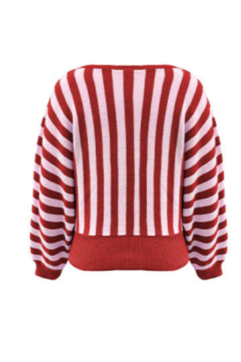 Women's Fall Cropped Color Block Striped Knit Sweater