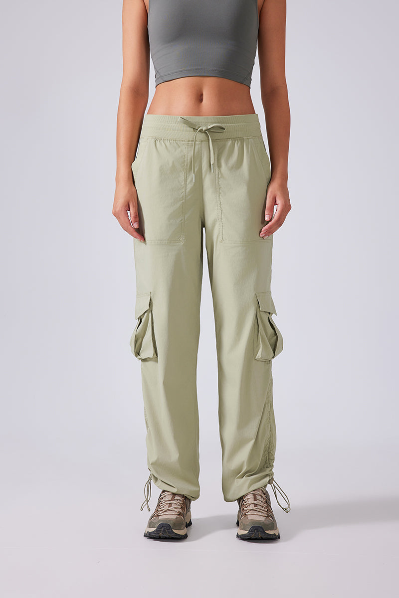 Women Lightweight Quick Dry Multi-Pocket Outdoor Running Sports Fitness Workwear Wide Leg Casual Pants