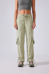 Women Lightweight Quick Dry Multi-Pocket Outdoor Running Sports Fitness Workwear Wide Leg Casual Pants