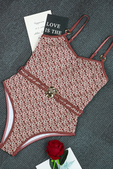 Women's Chain Print V Neck Backless Metal Straps One Piece