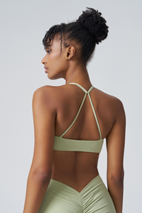 Women’s Twist-Front Spaghetti-Strap Sports Bra