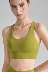 Women's U-Neck Crisscross Straps High Impact Sports Bra