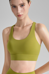 Women's U-Neck Crisscross Straps High Impact Sports Bra