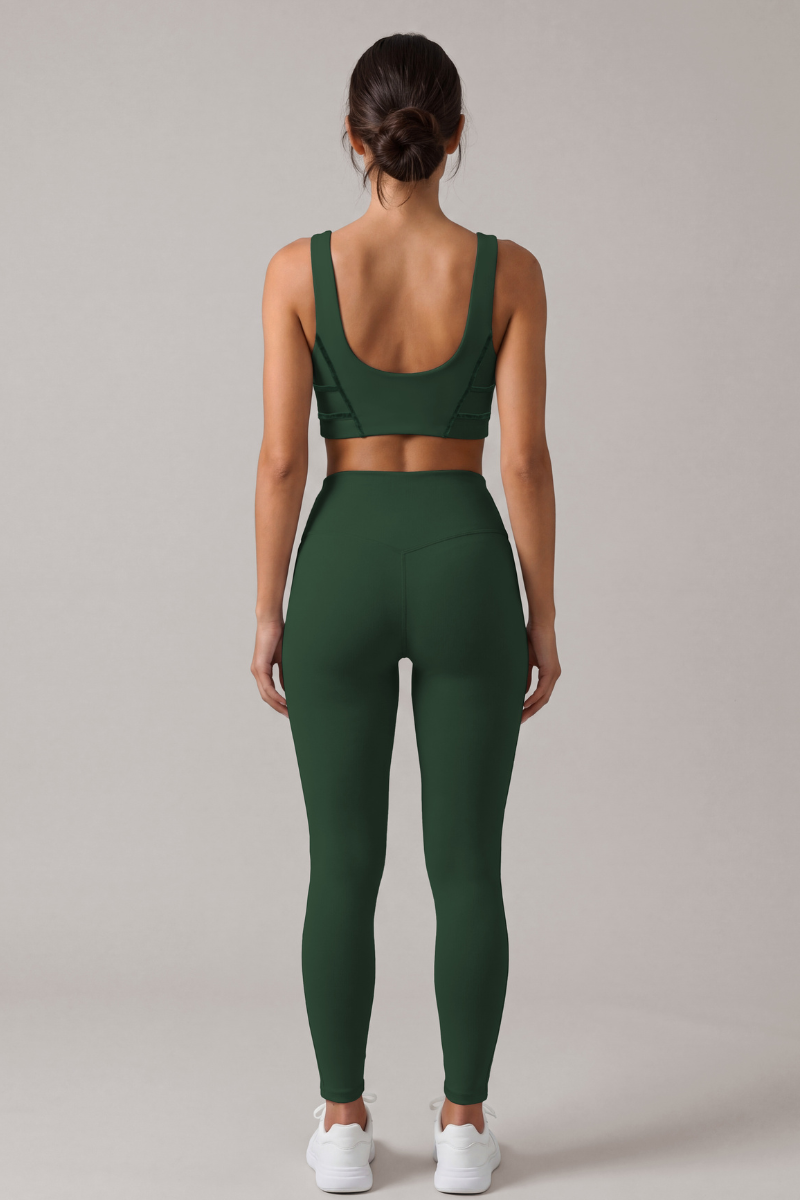 Women's Yoga Sets: Wide Straps Bra And High Waist Leggings