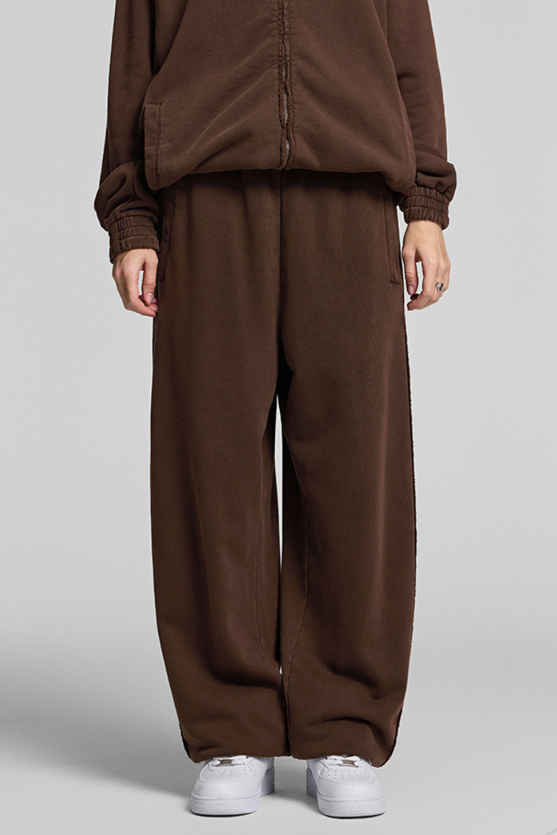 Faded, frayed-edged sweatpants