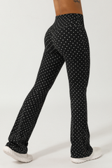 Women's Polka Dot Cross V-Waist Sports Yoga Flared Pants
