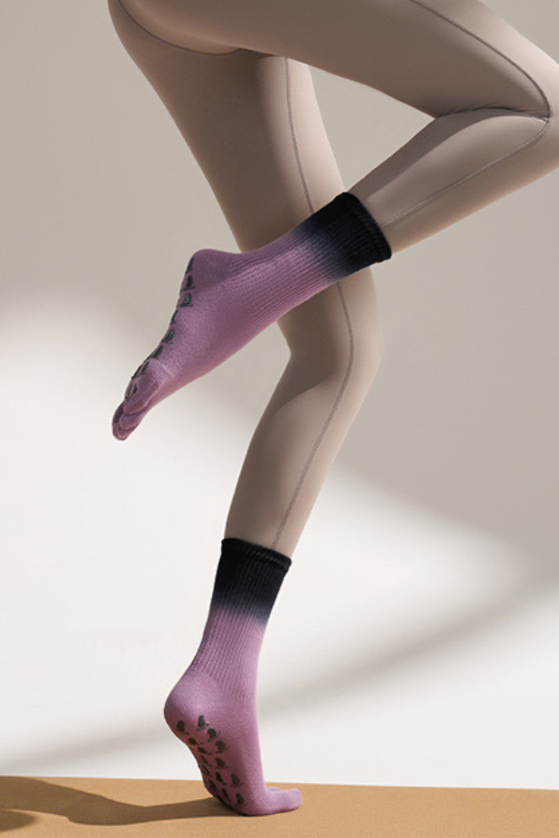 Women's Tie-Dye Crew Yoga Grip Five-Toe Socks