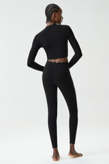 Women's Petal Long Sleeve Top And Leggings Two-Piece Set