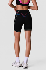 Women's Color Block Side Pocket High-Waist Sports Shorts