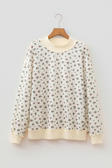 Women's Fall Ditsy Floral Oversized Mockneck Sweatshirt