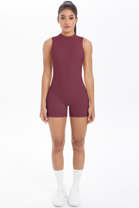 Women's sleeveless backless yoga bodysuit