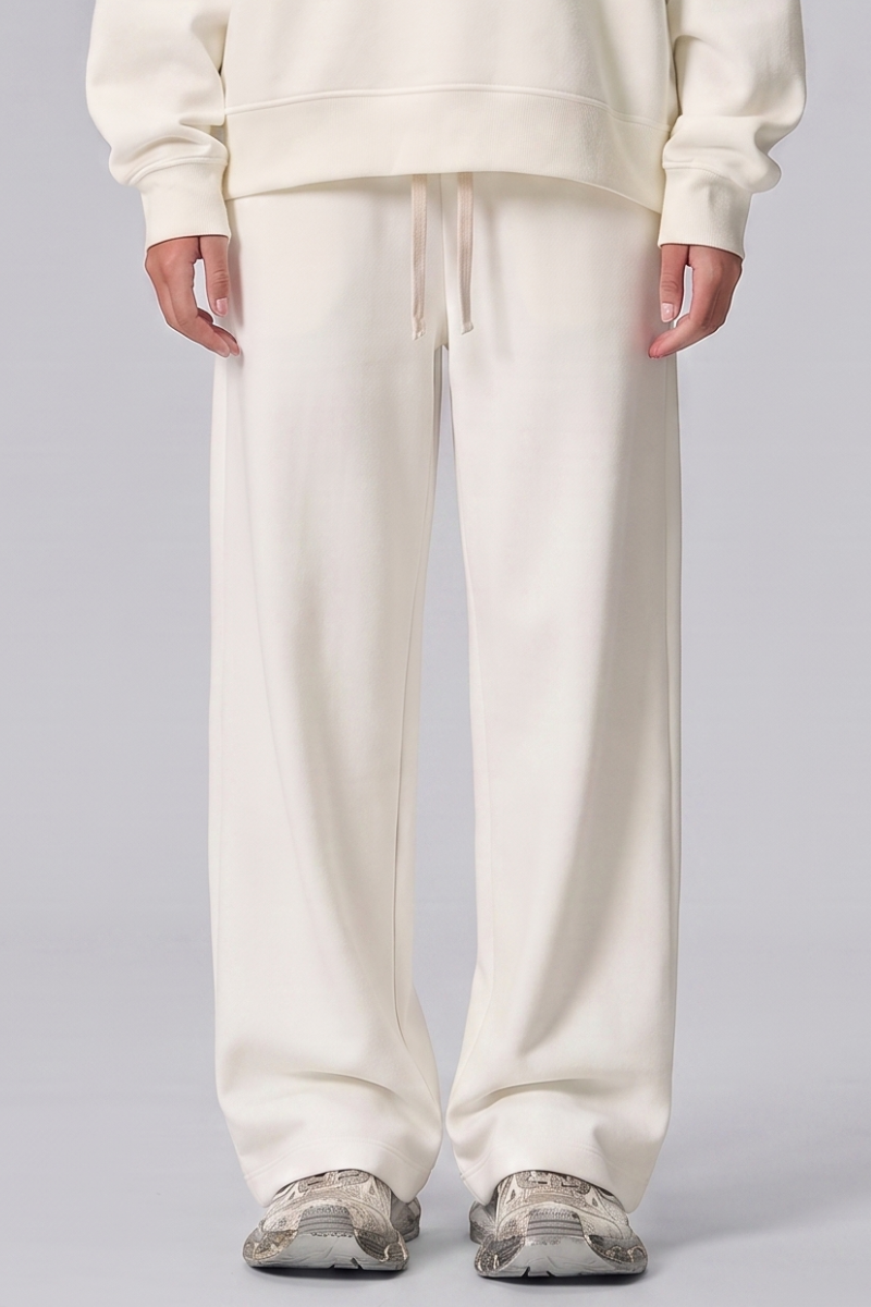 Unisex Fall Drawstring Side Pocket Wide Leg Sweatpants