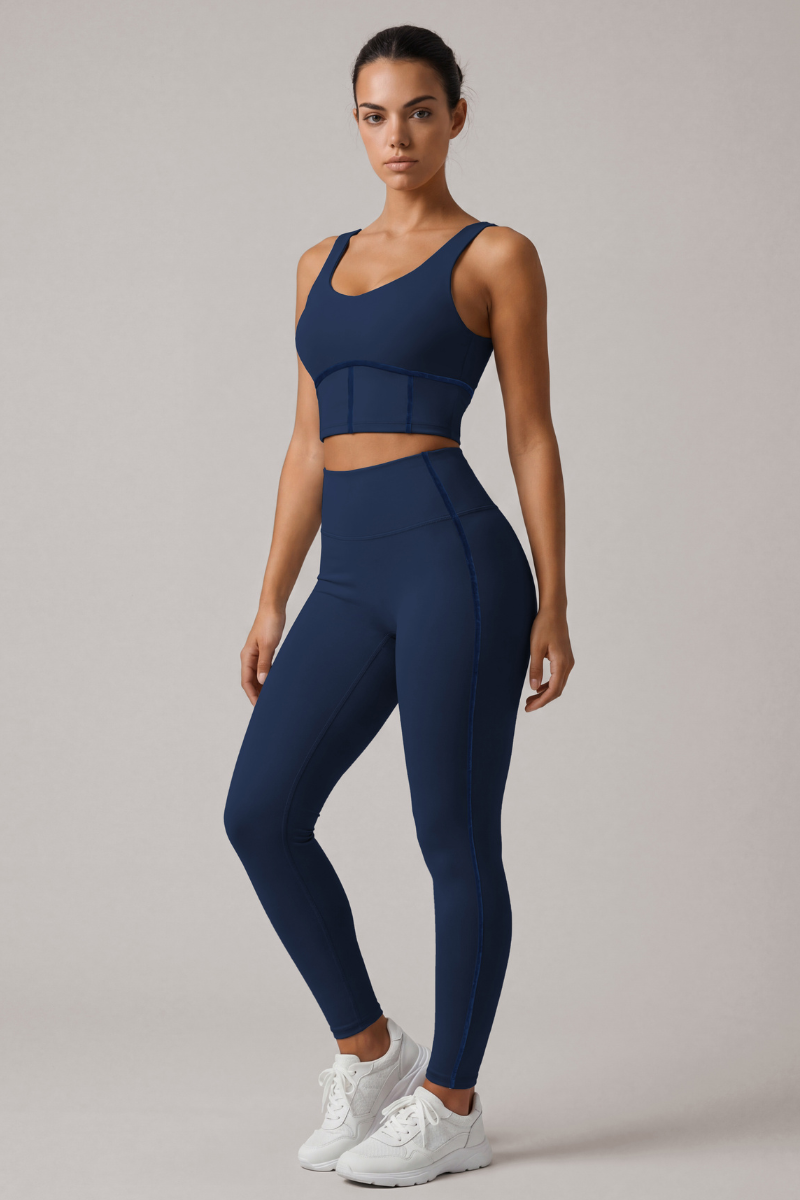 Women's Yoga Set:U-neck Bra And High Waist Leggings
