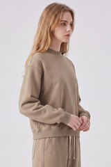 Women's Fall Streetwear Boxy Mockneck Sweatshirt