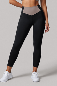 Women's Athletic High Rise Color Block Butt Lifting Leggings