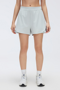Women's Sport High-Waist Side Pockets Anti-Exposure Shorts
