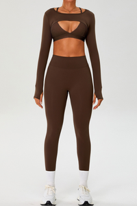 Women's Set:Cross Back Triangle Cup Bra & Tank Top & Leggings