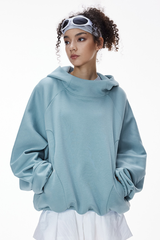 Women's Fall Fleece Drawstring Hem Zipper Pocket Hoodie