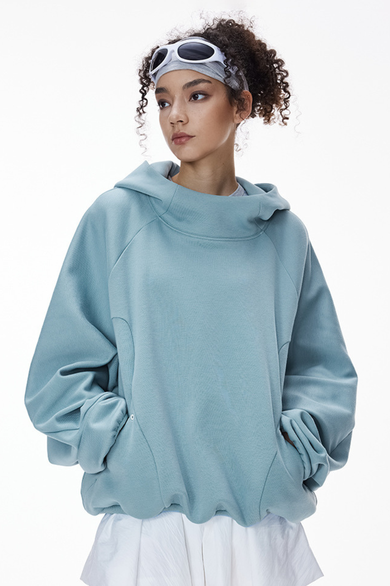 Women's Fall Fleece Drawstring Hem Zipper Pocket Hoodie