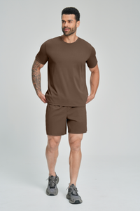 Men's Brushed Round-Neck Casual Sports T-shirt
