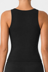 Women’s Scoop Neck Wide Strap Form-Fitting Yoga Tank Top