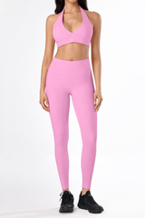 Women's Yoga Halterneck Backless Bra And Leggings Sets