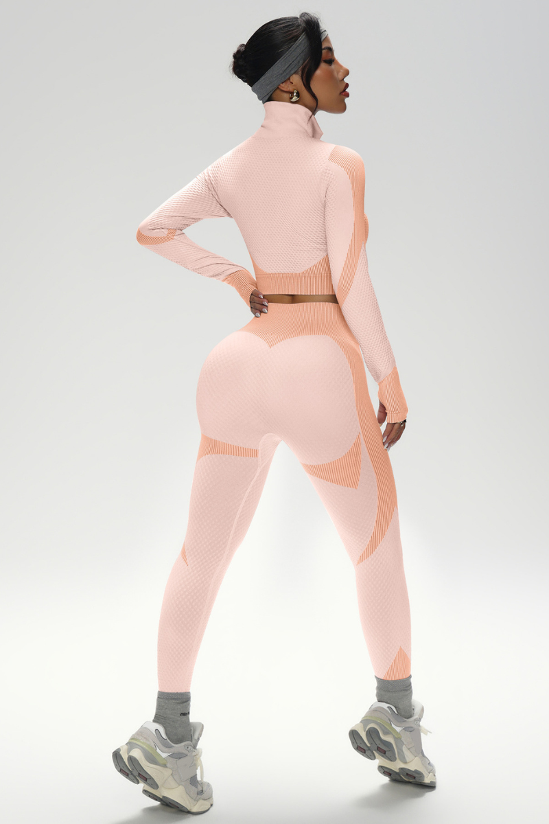 Women's Athletic Stand-Up Collar Seamless 2 Piece Set