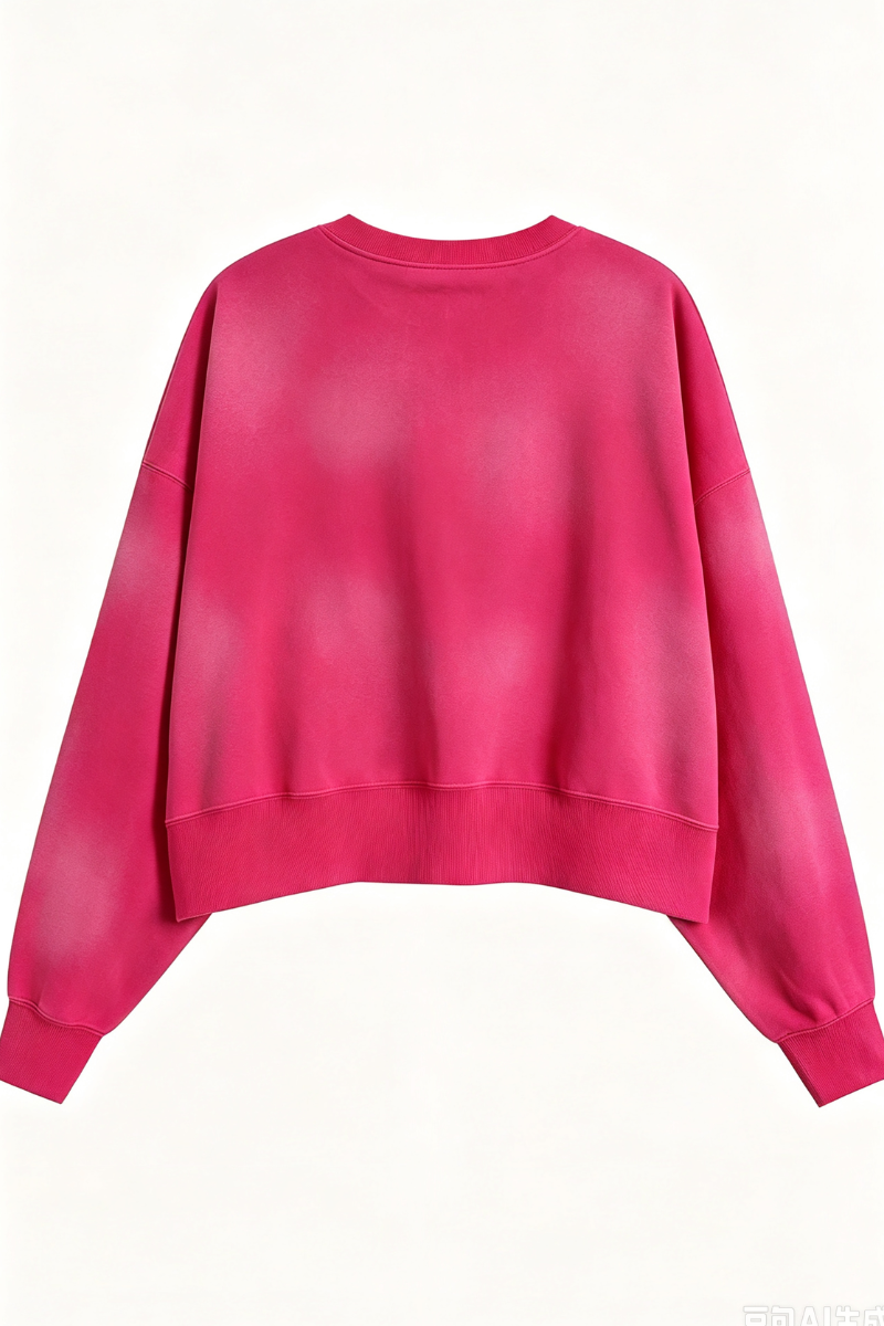 Women's Fall Vintage Gradient Cropped Crew Neck Sweatshirt