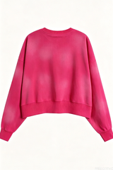 Women's Fall Vintage Gradient Cropped Crew Neck Sweatshirt