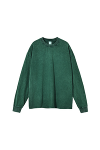 Unisex 100% Cotton Fall Vintage Washed Oversized Pullover