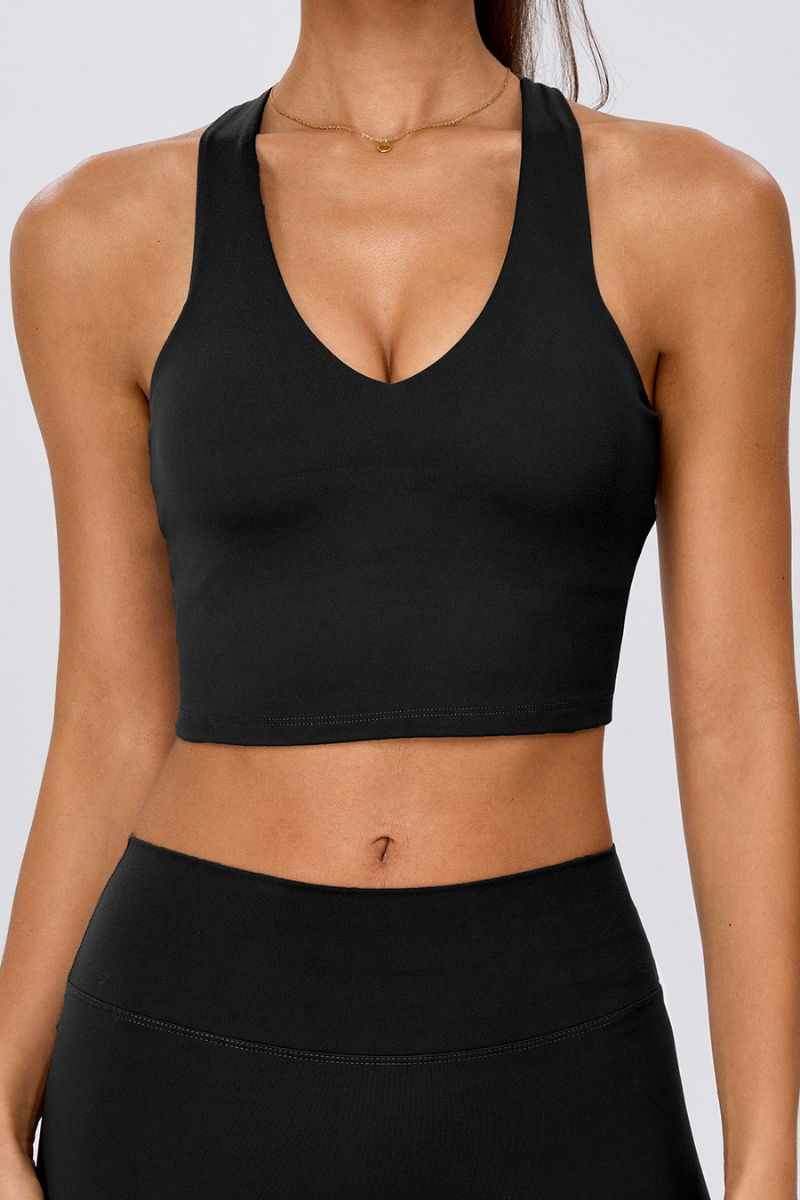 Women's Athletic V Neck Y Back Padded Yoga Bra