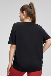 Plus Size Women's Drawstring Adjustable Sports T-shirt