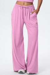 Women’s Drawstring Loose-Fit Athletic Wide-Leg Pants