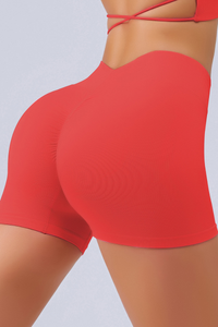 Women's Pleated Buttocks Lift High-Waisted  Seamless Shorts