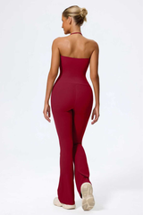 Women's Halter Neck Flared Leg Jumpsuit