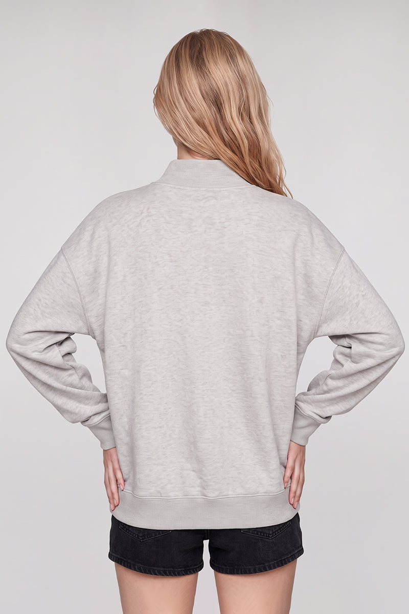 Women's Fall Fleece Relaxed Mock Neck Sweatshirt