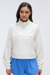 Women's Quick Dry Water Resistant Hooded Drawstring Jacket