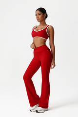 Women High-Waisted Bootcut Butt-Lifting Yoga Set: Sports Bra + Flared Pants