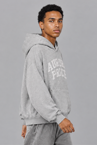 Men's Fleece Vintage Campus Applique Embroidered Hoodie