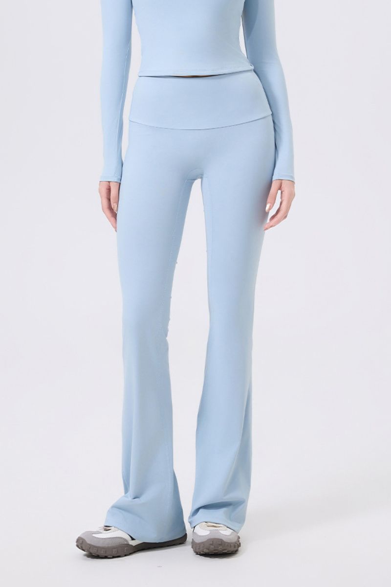 Low-rise wide-hem yoga flared pants