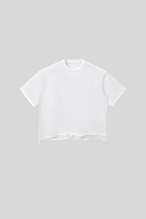 Unisex 350G heavyweight washed boxy-fit T-shirt with raw edges