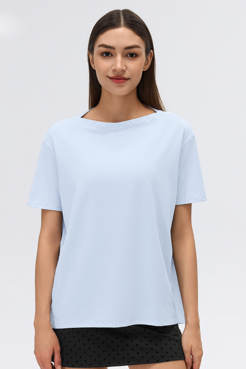 Women's Summer Lightweight Loose Fit Solid Sports T-Shirt