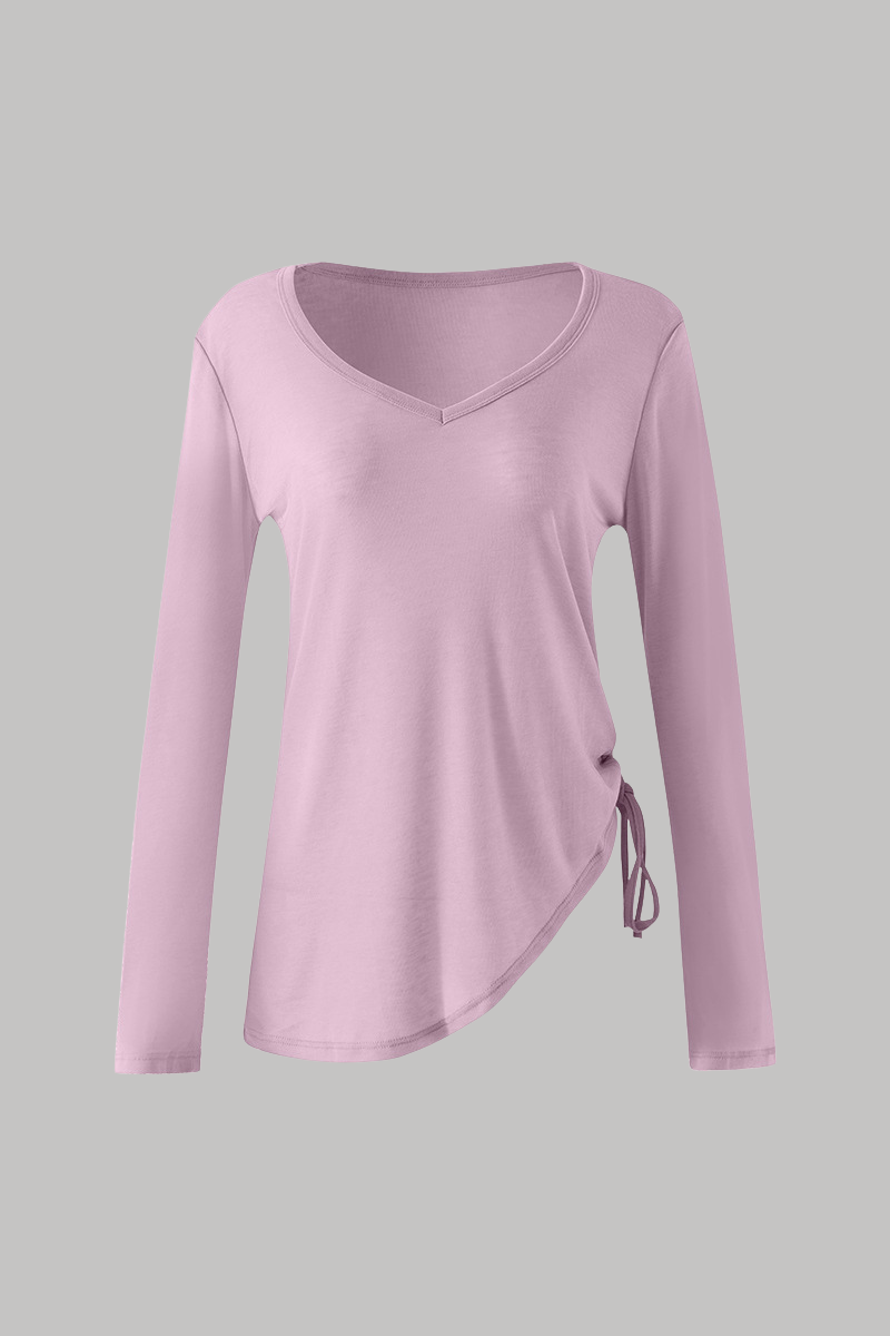 Women's V-Neck Side Drawstring Sheer Lazy Style Cover Up